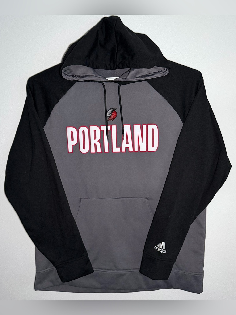 adidas Portland Gray and Black Zip-Up Hoodie